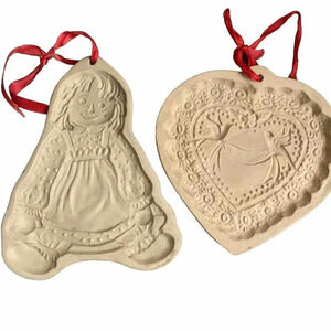 VTG Brown Bag Cookie Art Mold 1984-5 Heart Doves Wedding Birds Ann Gingerbread